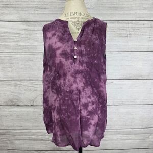 Faded Glory Tie-Dye Purple Sleeveless Blouse